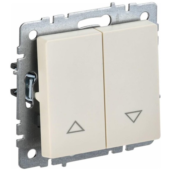 Выключатель жалюзи IEK Brite 10а вс10-1-5-бркр бежевый BR-V15-0-10-K10 Выключатель жалюзи IEK Brite 10а вс10-1-5-бркр бежевый BR-V15-0-10-K10