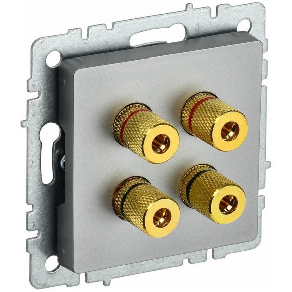 4-местная аудиорозетка IEK Brite ра10-брс сталь BR-S40-K46