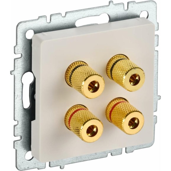 4-местная аудиорозетка IEK Brite ра10-бркр бежевый BR-S40-K10