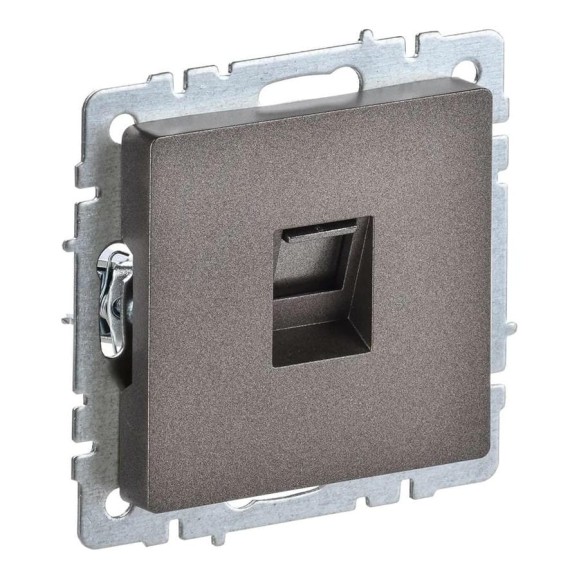 Компьютерная розетка rj45 IEK Brite рк10-бртб категория 5e, темная бронза BR-K10-1-K45 Компьютерная розетка rj45 IEK Brite рк10-бртб категория 5e, темная бронза BR-K10-1-K45