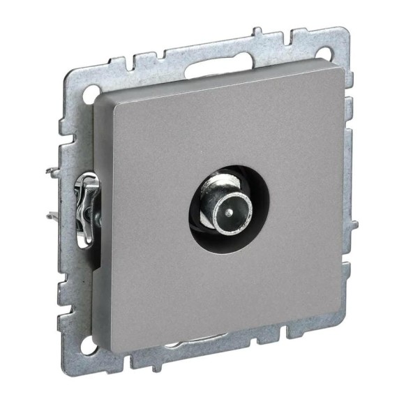Проходная розетка TV IEK Brite ртв10-0-брс сталь BR-A10-P-K46
