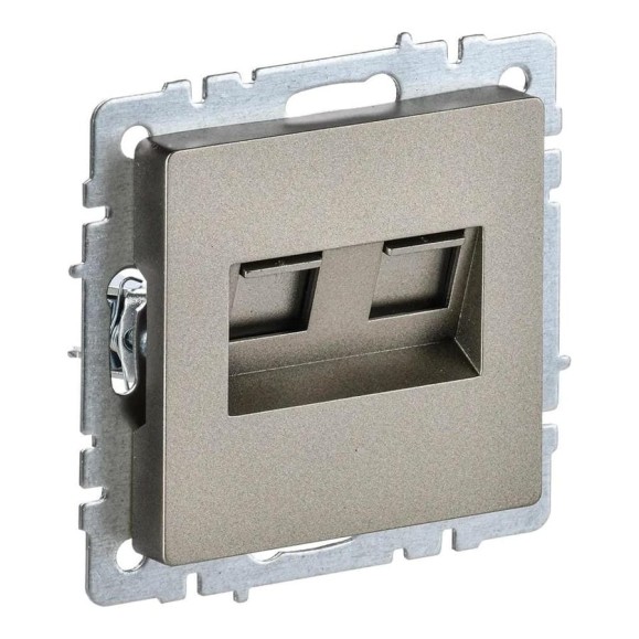 Двойная розетка IEK Brite rj11+rj45 рк/т12-брш категория 5e, шампань BR-KT20-O-1-K37 Двойная розетка IEK Brite rj11+rj45 рк/т12-брш категория 5e, шампань BR-KT20-O-1-K37