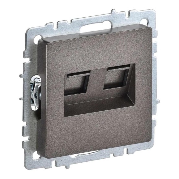 Двойная розетка IEK Brite rj11+rj45 рк/т12-бртб категория 5e, темная бронза BR-KT20-O-1-K45 Двойная розетка IEK Brite rj11+rj45 рк/т12-бртб категория 5e, темная бронза BR-KT20-O-1-K45