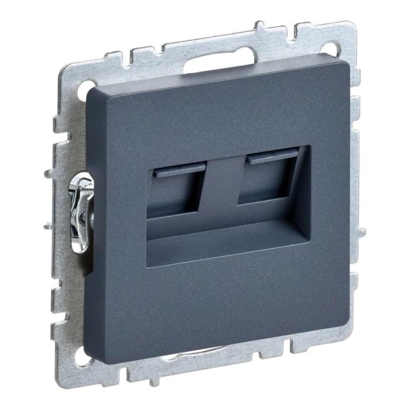 Двойная компьютерная розетка rj45 IEK Brite рк10-2-брм категория 5e, маренго BR-K20-1-K35 Двойная компьютерная розетка rj45 IEK Brite рк10-2-брм категория 5e, маренго BR-K20-1-K35