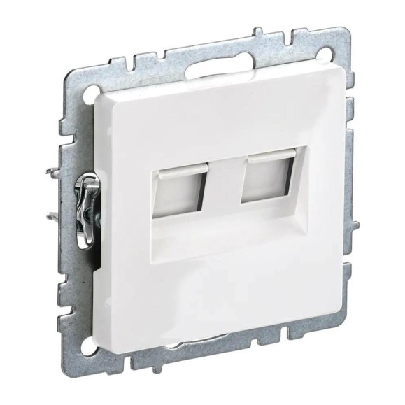 Двойная розетка IEK Brite rj11+rj45 рк/т12-брб категория 5e, белый BR-KT20-O-1-K01 Двойная розетка IEK Brite rj11+rj45 рк/т12-брб категория 5e, белый BR-KT20-O-1-K01