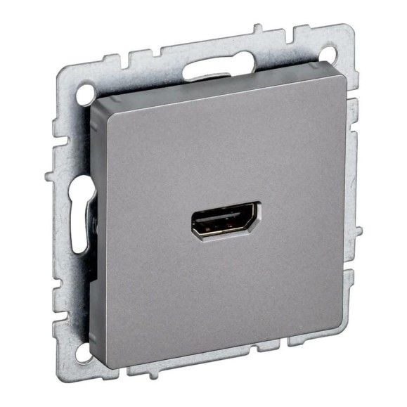 Розетка hdmi IEK Brite рhdmi-0-брс сталь BR-H10-K46 Розетка hdmi IEK Brite рhdmi-0-брс сталь BR-H10-K46