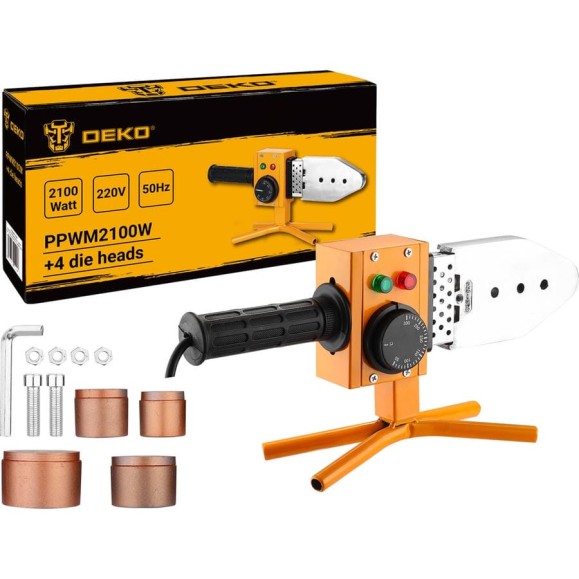 Аппарат для сварки полипропиленовых труб DEKO 4 насадки (20-40 мм) PPWM2100W 063-4247 Аппарат для сварки полипропиленовых труб DEKO 4 насадки (20-40 мм) PPWM2100W 063-4247