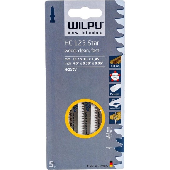 Пилка по дереву HC 123 5 шт. WILPU 210500005 Пилка по дереву HC 123 5 шт. WILPU 210500005