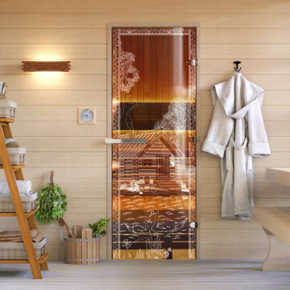 Дверь для бани DoorWood Банька в лесу бронза, 2000x700 мм УТ-00014699 Дверь для бани DoorWood Банька в лесу бронза, 2000x700 мм УТ-00014699