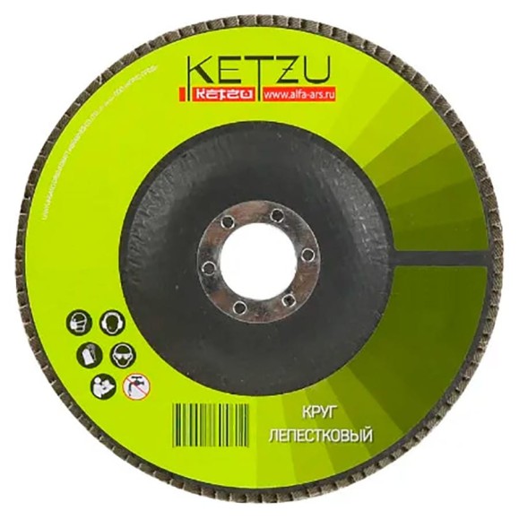 Круг лепестковый (150x22 мм, Р 40, 10 шт) KETZU 760490 Круг лепестковый (150x22 мм, Р 40, 10 шт) KETZU 760490