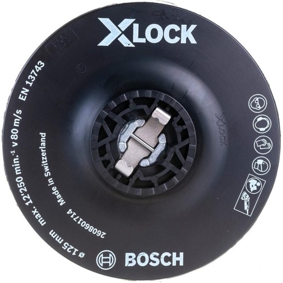 Тарелка опорная мягкая X-LOCK с зажимом (125 мм) Bosch 2608601714 Тарелка опорная мягкая X-LOCK с зажимом (125 мм) Bosch 2608601714