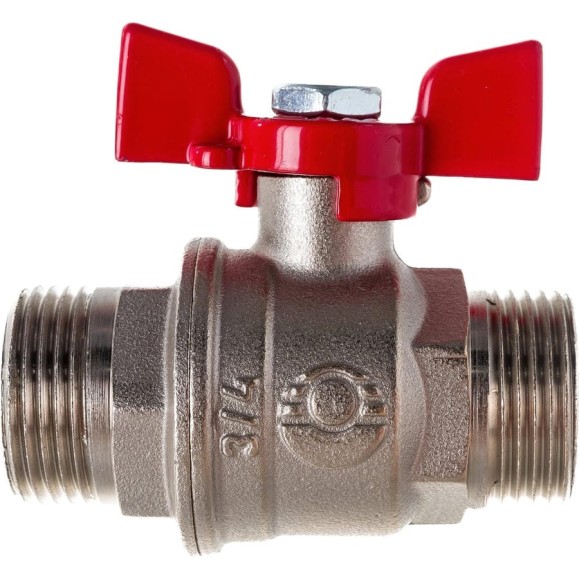 Шаровой кран VALFEX PREMIUM для воды, 3/4" НР/НР, бабочка VF.219.NB1.034.PREMIUM Шаровой кран VALFEX PREMIUM для воды, 3/4" НР/НР, бабочка VF.219.NB1.034.PREMIUM