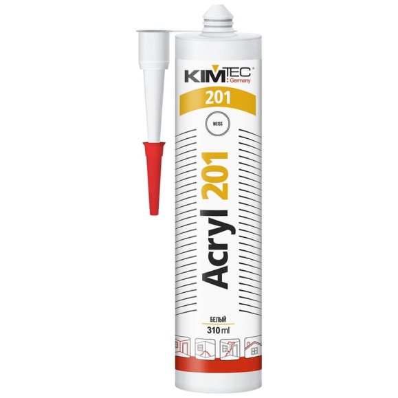 Акриловый герметик KIM TEC белый 201 D 280мл 02-04-71 Акриловый герметик KIM TEC белый 201 D 280мл 02-04-71