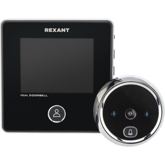 Дверной видеоглазок REXANT dv-113 с дисплеем 2.8" звонок и записи фото, аккумулятор 45-1113