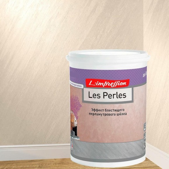 Декоративное покрытие L’impression Les perles 2.5 л, с эффектом блестящего перламутрового шелка, цвет 41070 розовый 68KQF585TT