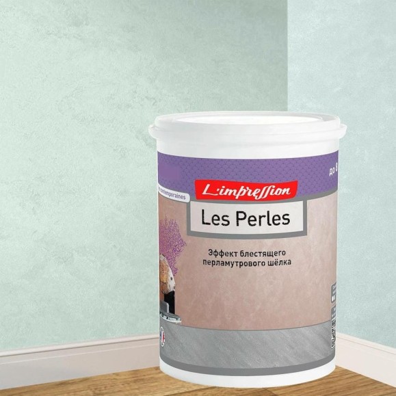 Декоративное покрытие L’impression Les perles 2.5 л, с эффектом блестящего перламутрового шелка, цвет 41095 голубой SUHCV586ZC Декоративное покрытие L’impression Les perles 2.5 л, с эффектом блестящего перламутрового шелка, цвет 41095 голубой SUHCV586ZC