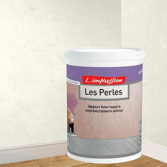 Декоративное покрытие L’impression Les perles 2.5 л, с эффектом блестящего перламутрового шелка, цвет 41000 белый M576NNBS5U Декоративное покрытие L’impression Les perles 2.5 л, с эффектом блестящего перламутрового шелка, цвет 41000 белый M576NNBS5U