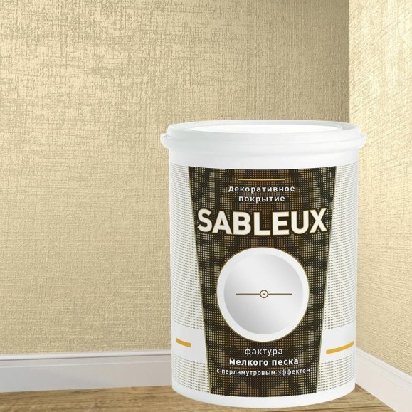Декоративное покрытие L’impression Sableux 1 л, с фактурой мелкого плотного перламутрового песка цвет Светло желтый 32082 ZMK2LGV9ES