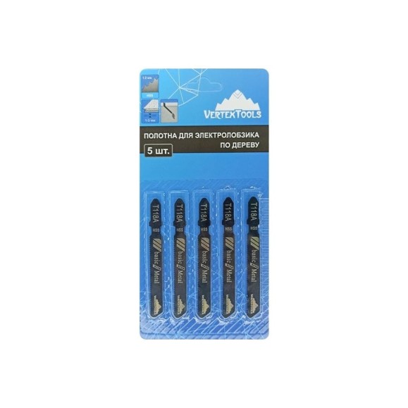 Полотно 5 шт для электролобзика vertextools T118A Полотно 5 шт для электролобзика vertextools T118A