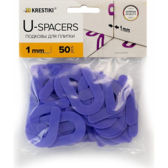 Подковы для плитки 50 шт, 1 мм 3D Krestiki 00-00001813