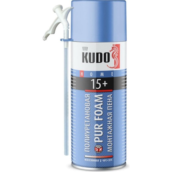 Полиуретановая монтажная бытовая всесезонная пена KUDO HOME 15+ 520 мл KUPH05U15+