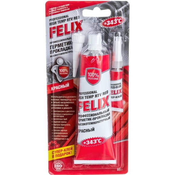 Герметик-прокладка FELIX (силиконовый; красный; 85 г) 411040057