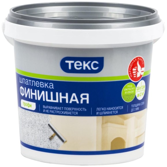 Шпатлевка латексная финишная ПРОФИ 1.5 кг ТЕКС 19203 Шпатлевка латексная финишная ПРОФИ 1.5 кг ТЕКС 19203