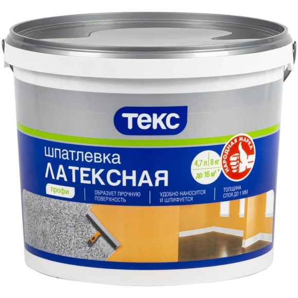 Шпатлевка латексная ПРОФИ 8 кг ТЕКС 19199 Шпатлевка латексная ПРОФИ 8 кг ТЕКС 19199
