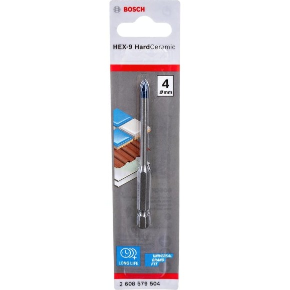 Сверло для плитки HEX-9 HardCer 4x90 мм Bosch 2608579504 Сверло для плитки HEX-9 HardCer 4x90 мм Bosch 2608579504