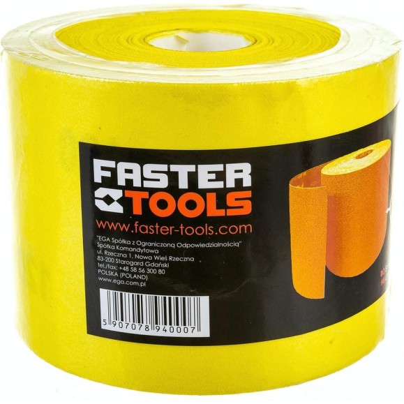 Бумага наждачная 50 м, 115 мм, Р120 FASTER TOOLS 4000 Бумага наждачная 50 м, 115 мм, Р120 FASTER TOOLS 4000