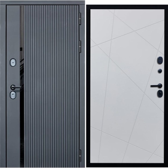 Дверь DIVA МХ-46 2050x860 мм, правая, Антрацит софт - Д11,Белый софт УТ-00076719