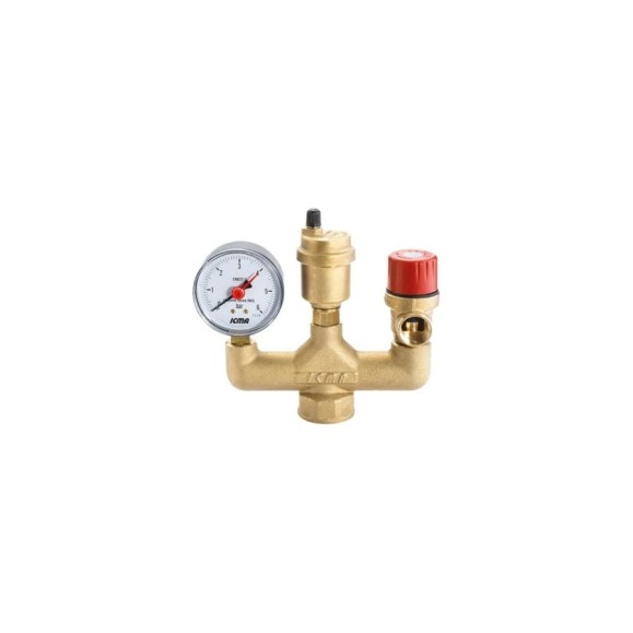 Группа безопасности котла ICMA S.P.A. PN10, t=110, внутренняя резьба - 1 Группа безопасности котла ICMA S.P.A. PN10, t=110, внутренняя резьба - 1