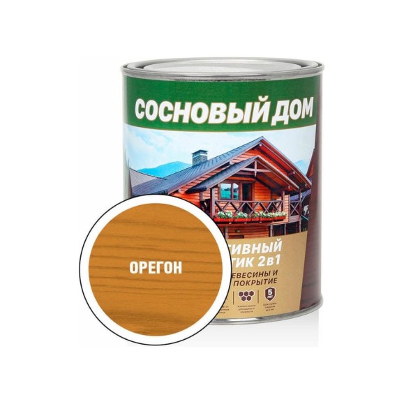 Декоративно-защитный состав для древесины ЗАО Декарт Сосновый дом орегон, 0.8 л 29519