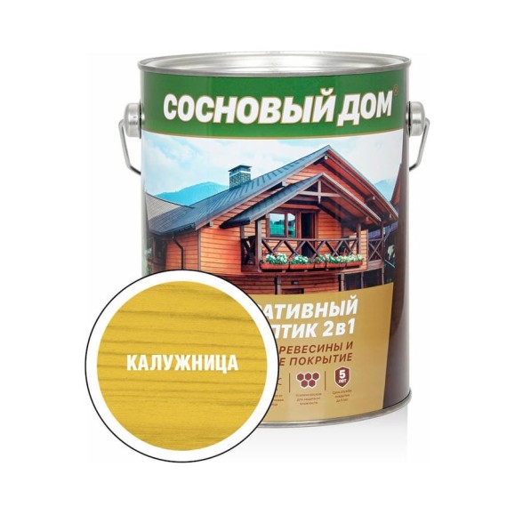 Декоративно-защитный состав для древесины ЗАО Декарт Сосновый дом калужница, 2.7 л 29524 Декоративно-защитный состав для древесины ЗАО Декарт Сосновый дом калужница, 2.7 л 29524