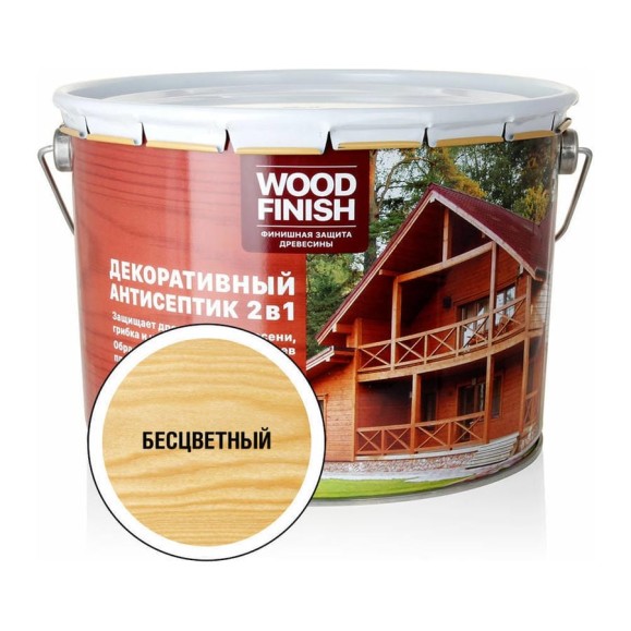 Декоративный антисептик ЗАО Декарт WOOD FINISH для дерева, бесцветный, 9 л 28482 Декоративный антисептик ЗАО Декарт WOOD FINISH для дерева, бесцветный, 9 л 28482