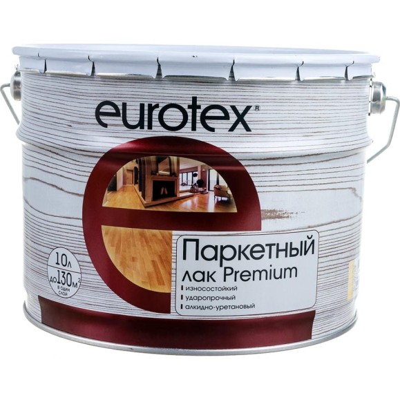 Паркетный лак Eurotex премиум полуматовый 10 л 1 17262 Паркетный лак Eurotex премиум полуматовый 10 л 1 17262