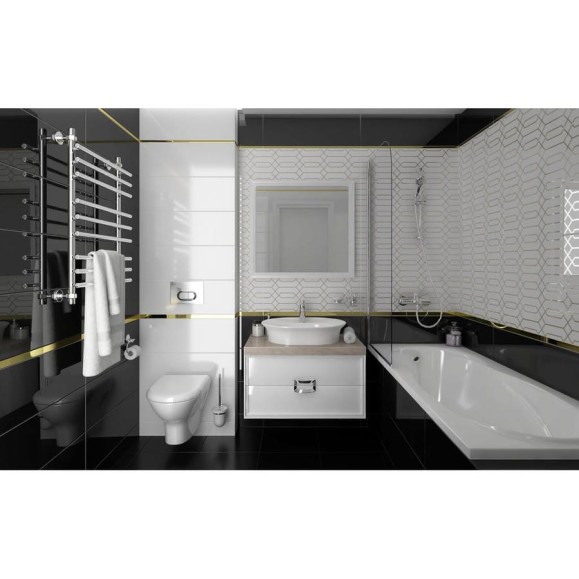 Керамическая настенная плитка LAPARET Simple белый, 25x75 см, 1.69 кв. м, 9 плиток в упаковке х9999219608 Керамическая настенная плитка LAPARET Simple белый, 25x75 см, 1.69 кв. м, 9 плиток в упаковке х9999219608