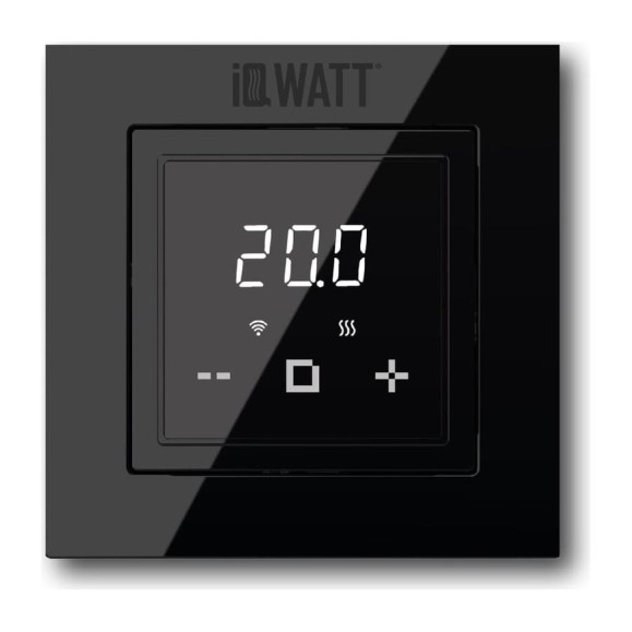 Терморегулятор для теплого пола IQWATT IQ THERMOSTAT D Wi-Fi с Wi-Fi, программируемый, черный 420 Терморегулятор для теплого пола IQWATT IQ THERMOSTAT D Wi-Fi с Wi-Fi, программируемый, черный 420