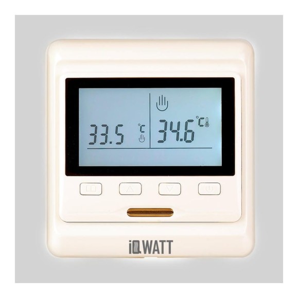 Терморегулятор для теплого пола IQWATT IQ THERMOSTAT P программируемый, с ЖК-дисплеем, слоновая кость 402 Терморегулятор для теплого пола IQWATT IQ THERMOSTAT P программируемый, с ЖК-дисплеем, слоновая кость 402