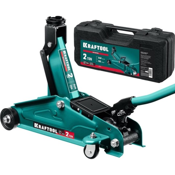Подкатной домкрат для легковых а/м KRAFTOOL stark 2т, 135-340мм в кейсе 43453-2-K Подкатной домкрат для легковых а/м KRAFTOOL stark 2т, 135-340мм в кейсе 43453-2-K