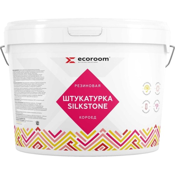 Резиновая штукатурка ECOROOM SilkStone Короед белый, 16 кг Е-Шт-13972/16