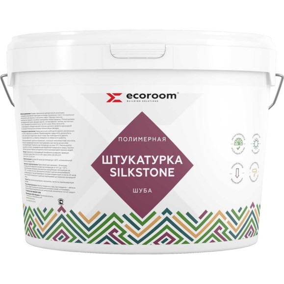 Декоративная полимерная штукатурка ECOROOM SilkStone Шуба 2 мм, белый, 18 кг Е-Шт -3078/18 Декоративная полимерная штукатурка ECOROOM SilkStone Шуба 2 мм, белый, 18 кг Е-Шт -3078/18