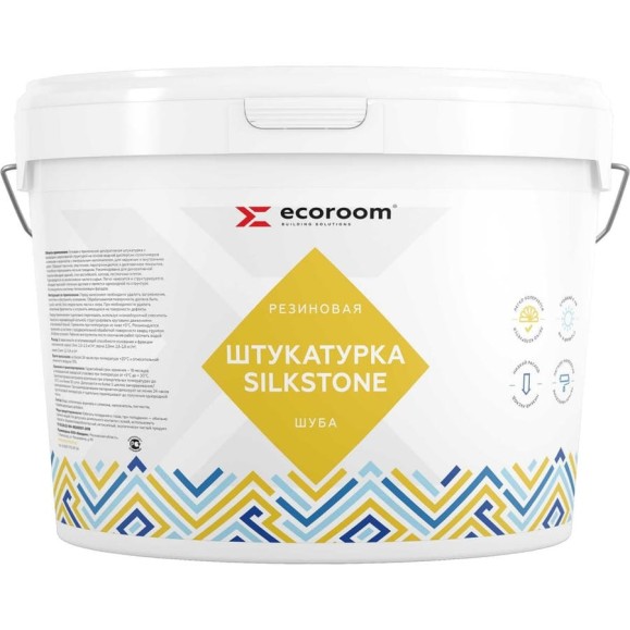 Резиновая штукатурка ECOROOM SilkStone Шуба белый, 16 кг Е-Шт-13970/16 Резиновая штукатурка ECOROOM SilkStone Шуба белый, 16 кг Е-Шт-13970/16