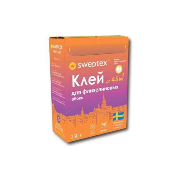 Сухой клей Swedtex Swedtex ФЛИЗЕЛИН для обоев на флизелиновой основе, 330 г, 45 кв.м PF-033