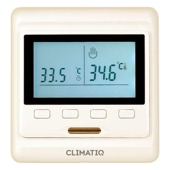 Терморегулятор для теплого пола IQWATT CLIMATIQ PT с ЖК-дисплеем и функциями программирования, слоновая кость 20666