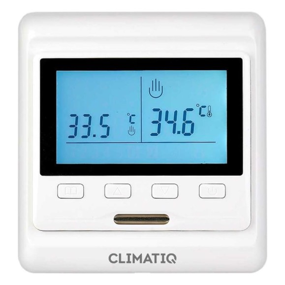 Терморегулятор для теплого пола IQWATT CLIMATIQ PT с ЖК-дисплеем и функциями программирования, белый 20665 Терморегулятор для теплого пола IQWATT CLIMATIQ PT с ЖК-дисплеем и функциями программирования, белый 20665
