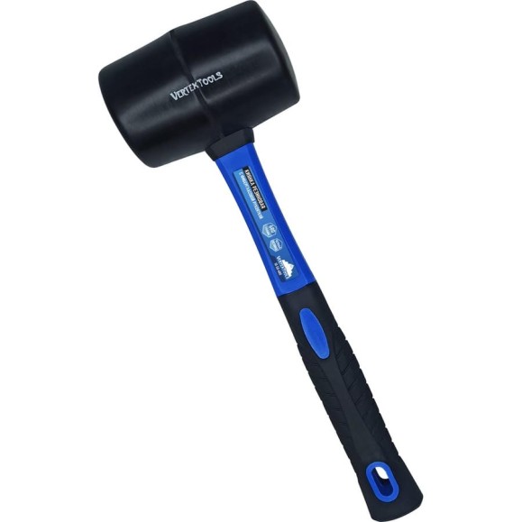 Киянка vertextools 680 г, черная резина, фибергласовая рукоятка 10-50-680 Киянка vertextools 680 г, черная резина, фибергласовая рукоятка 10-50-680