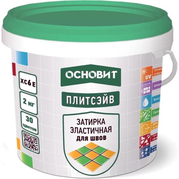 Эластичная цементная затирка для заполнения и защиты межплиточных швов шириной 1-10 мм Основит ПЛИТСЭЙВ XC6 E желтый 070, 2 кг 78146 Эластичная цементная затирка для заполнения и защиты межплиточных швов шириной 1-10 мм Основит ПЛИТСЭЙВ XC6 E желтый 070, 2 кг 78146