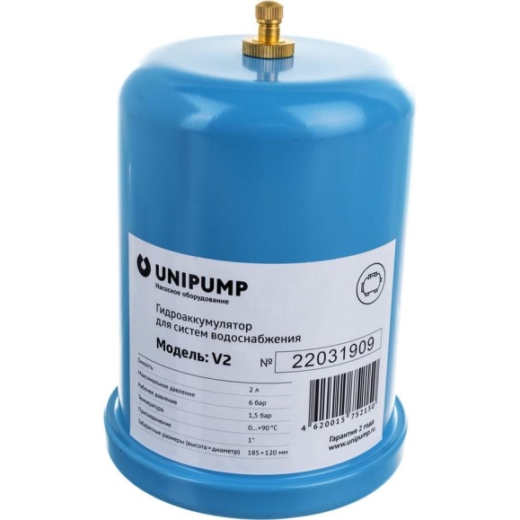 Гидроаккумулятор вертикальный (2 л) Unipump 29758 Гидроаккумулятор вертикальный (2 л) Unipump 29758