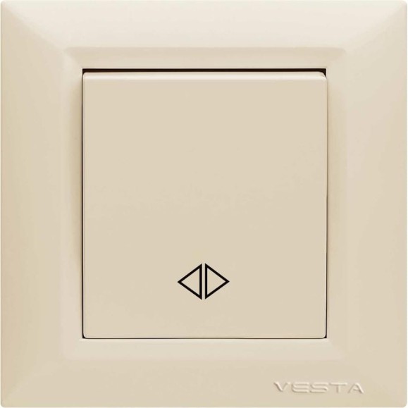 Выключатель Рим КРЕМОВЫЙ реверсивный промежуточный Metronex Electric FVK010120MLK